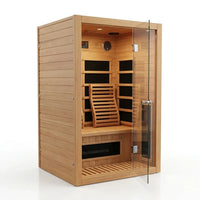 Infrared Sauna for Home, near Zero EMF Home Saunas for up to 2 Person, Indoor Dry Heat Sauna Room with Infrared Red Light Therapy, Bluetooth Speakers, Canadian Hemlock Wood — Studio Shot