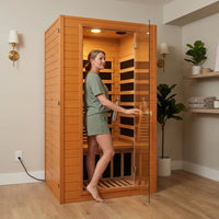 Infrared Sauna for Home, near Zero EMF Home Saunas for up to 2 Person, Indoor Dry Heat Sauna Room with Infrared Red Light Therapy, Bluetooth Speakers, Canadian Hemlock Wood — Lifestyle
