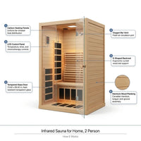Infrared Sauna for Home, near Zero EMF Home Saunas for up to 2 Person, Indoor Dry Heat Sauna Room with Infrared Red Light Therapy, Bluetooth Speakers, Canadian Hemlock Wood — How It Works